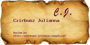 Czirbusz Julianna névjegykártya